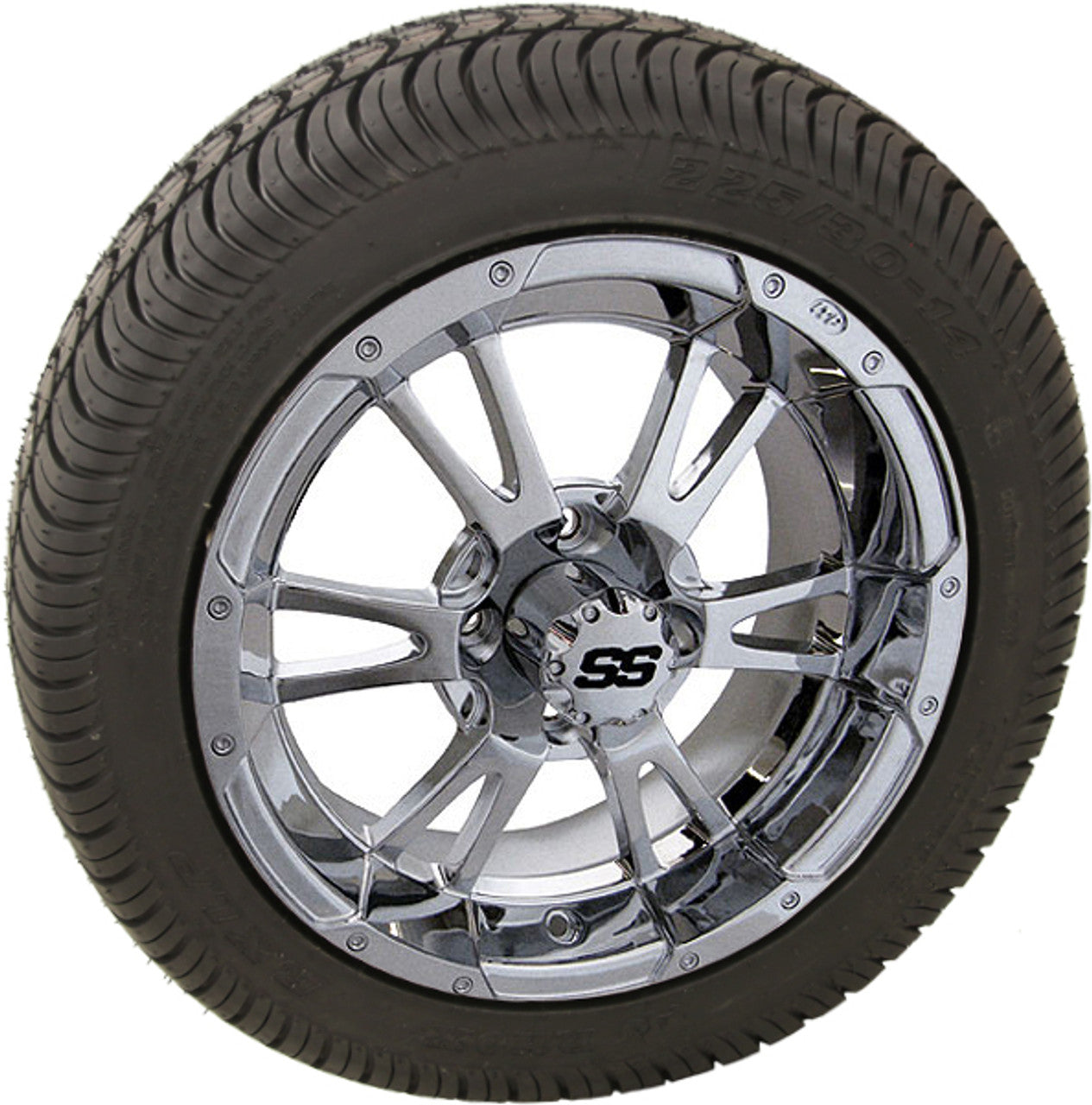 ITP 14" SS112 Chrome Wheels with Low Profile Tire Options Combo