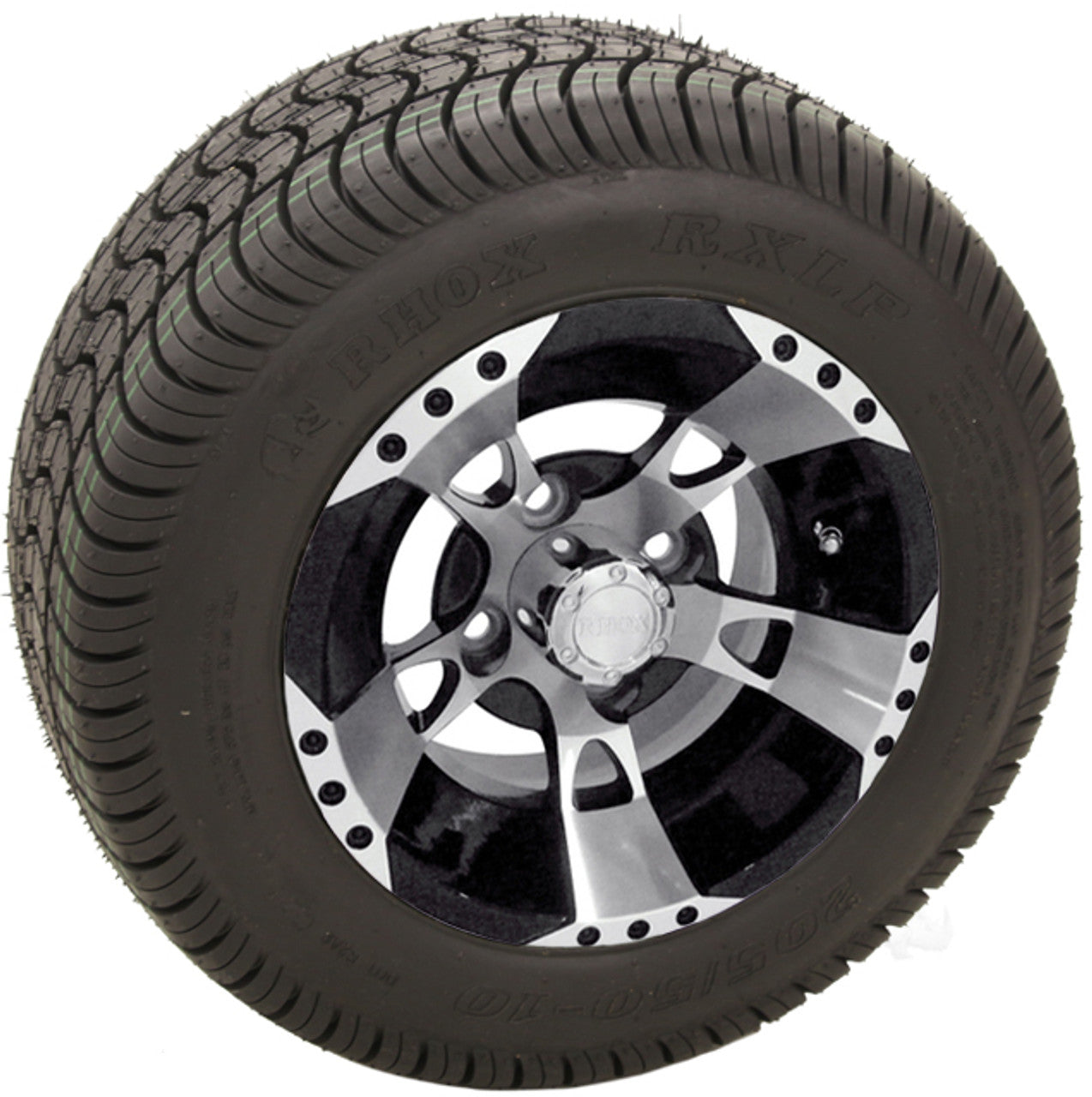 RHOX 10" RX190 Machined Black Wheels with Street Low Profile Tire Options Combo
