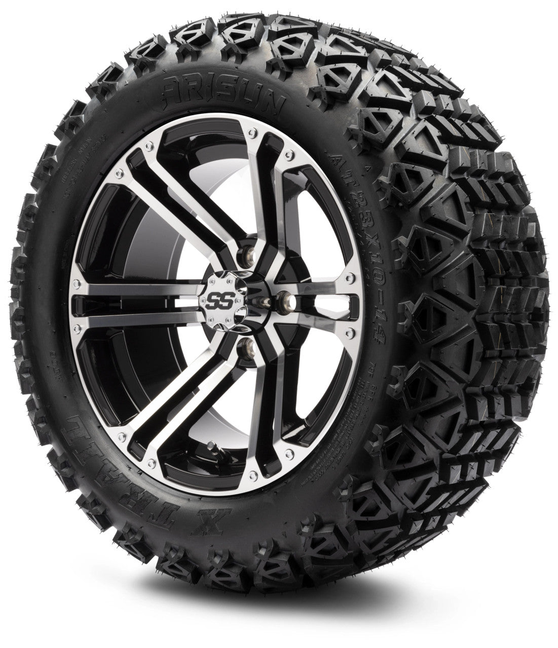 MODZ® 14" Enforcer Machined Black - Lifted Tires and Wheels Combo