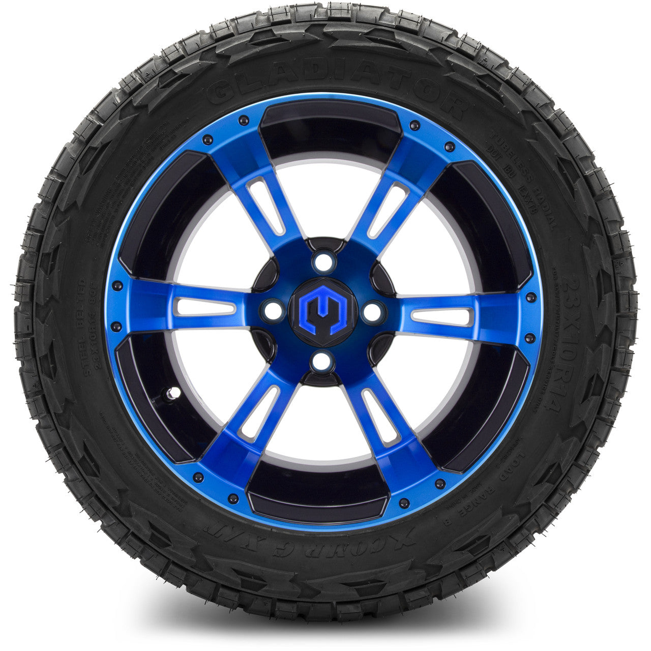 MODZ® 14" Ambush Blue and Black - Lifted Tires and Wheels Combo
