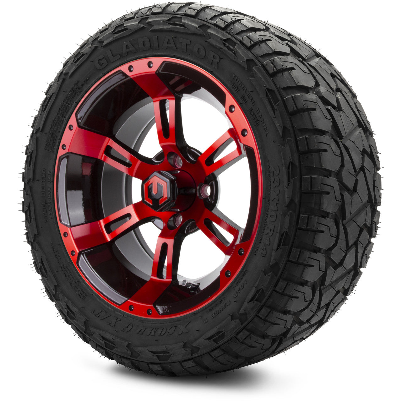 MODZ® 14" Ambush Red and Black - Lifted Tires and Wheels Combo