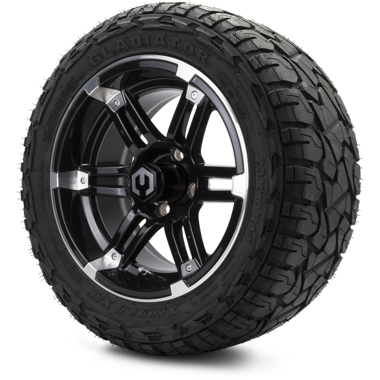 MODZ® 14" Aftershock Machined Black - Lifted Tires and Wheels Combo