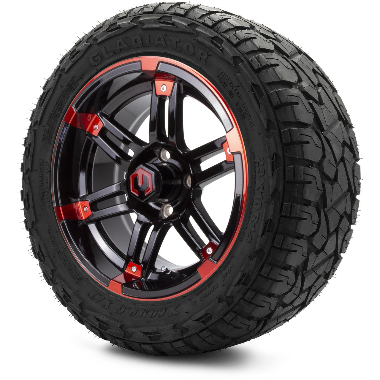 MODZ® 14" Aftershock Red and Black - Lifted Tires and Wheels Combo