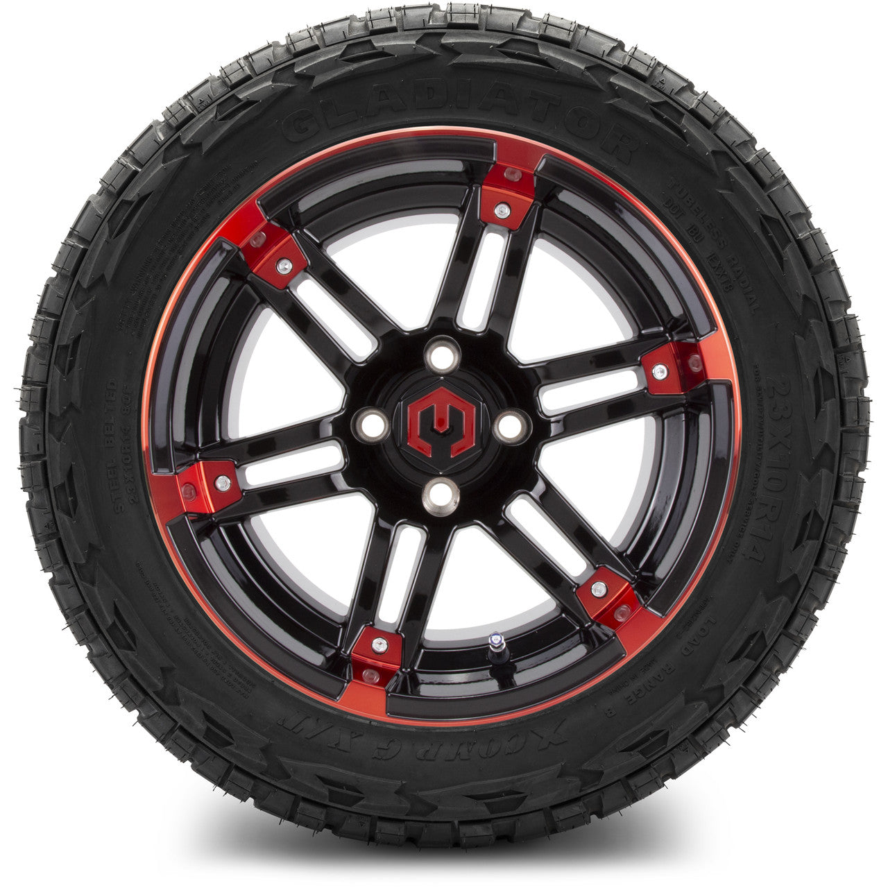 MODZ® 14" Aftershock Red and Black - Lifted Tires and Wheels Combo