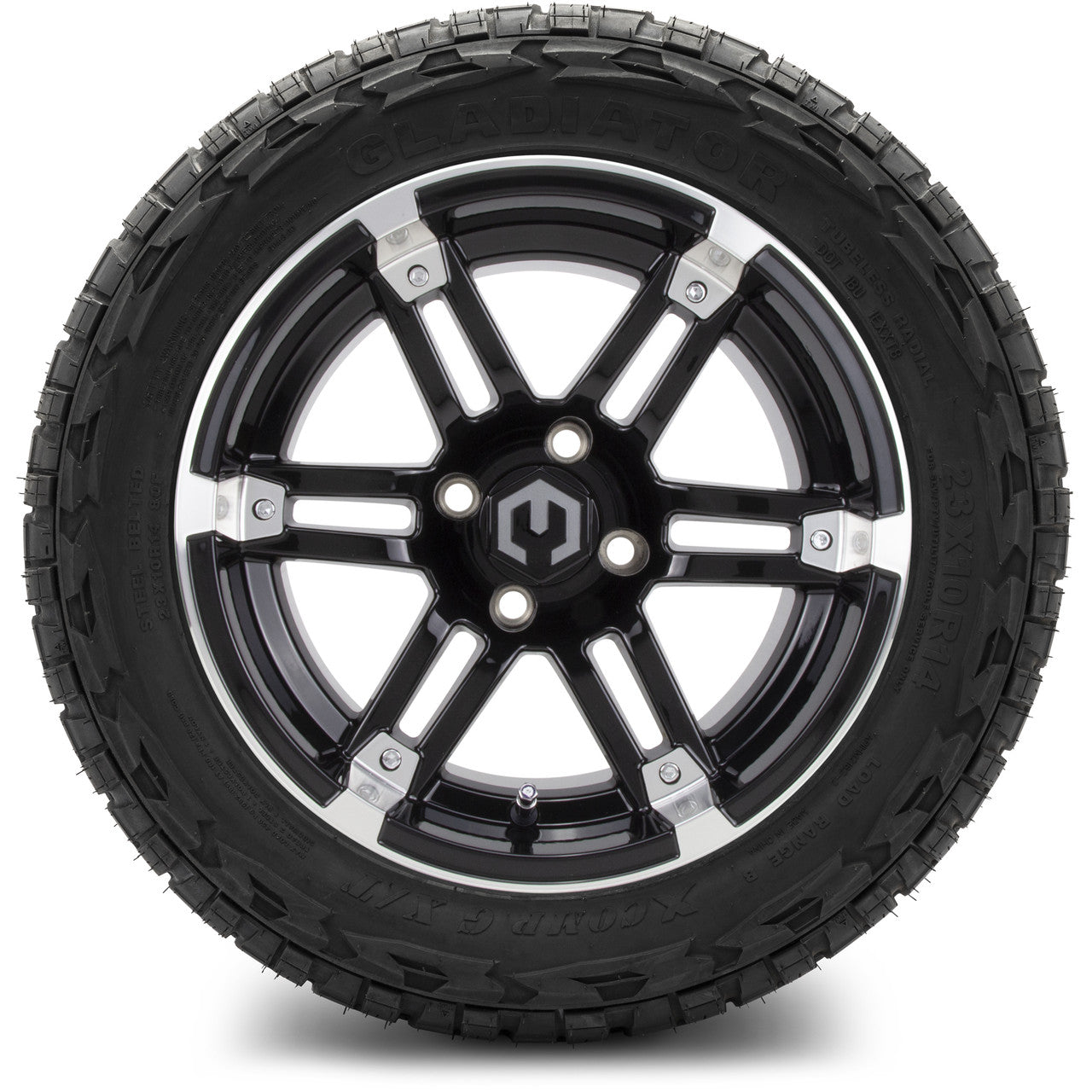 MODZ® 14" Aftershock Machined Black - Lifted Tires and Wheels Combo