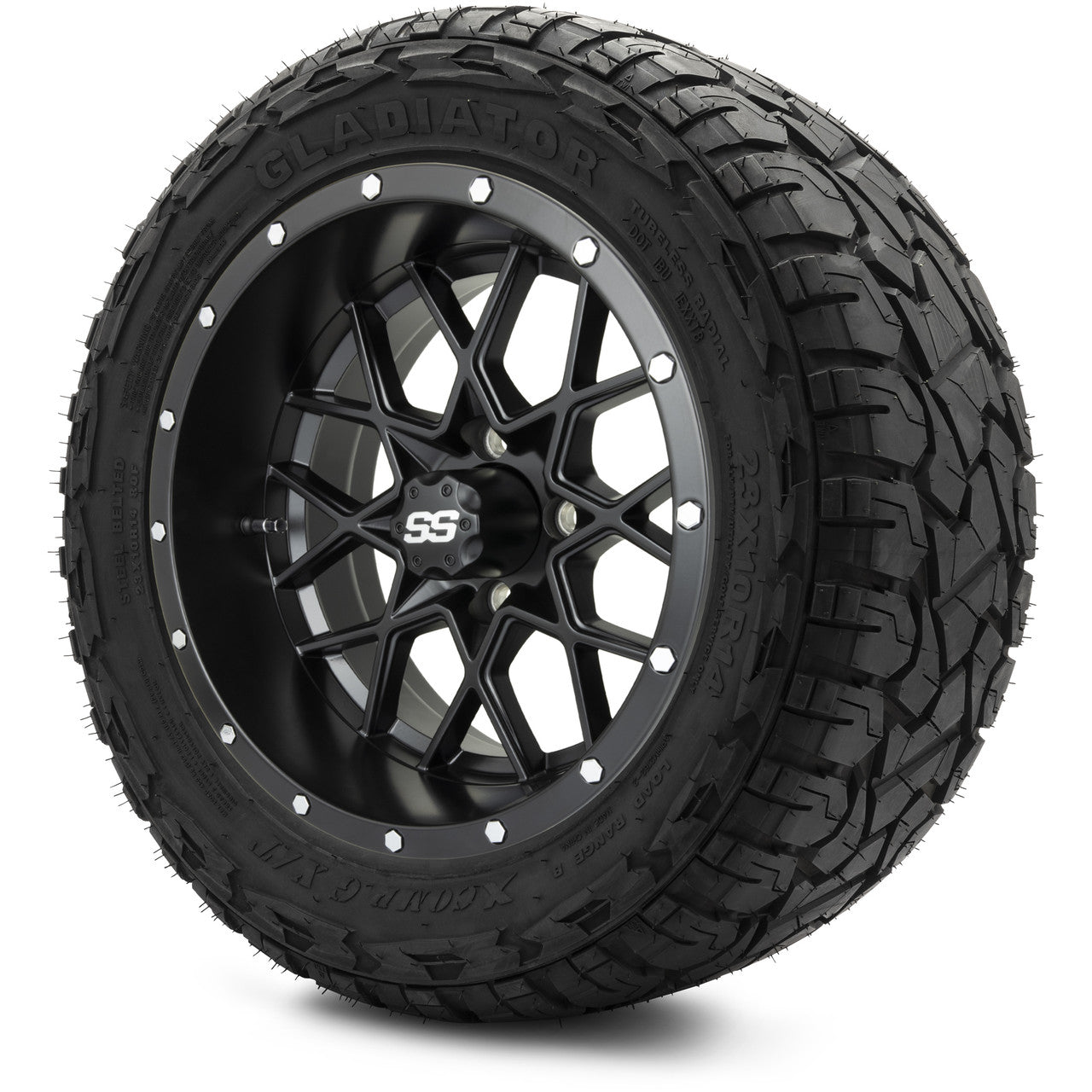 MODZ® 14" Vortex Matte Black - Lifted Tires and Wheels Combo