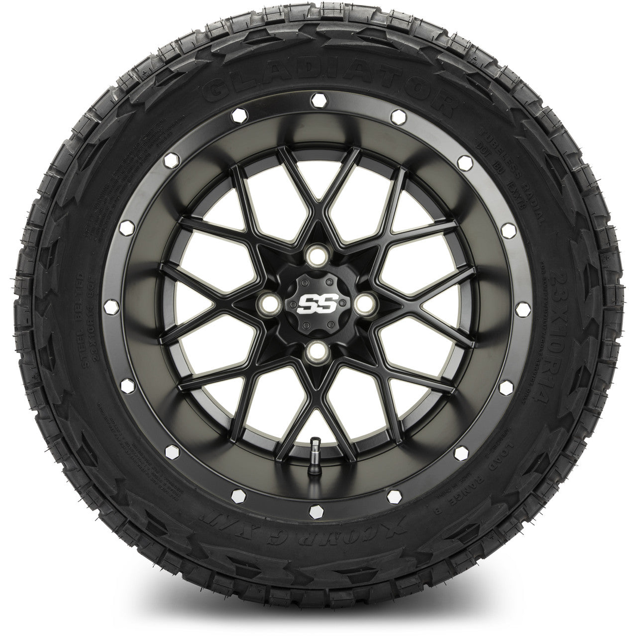 MODZ® 14" Vortex Matte Black - Lifted Tires and Wheels Combo