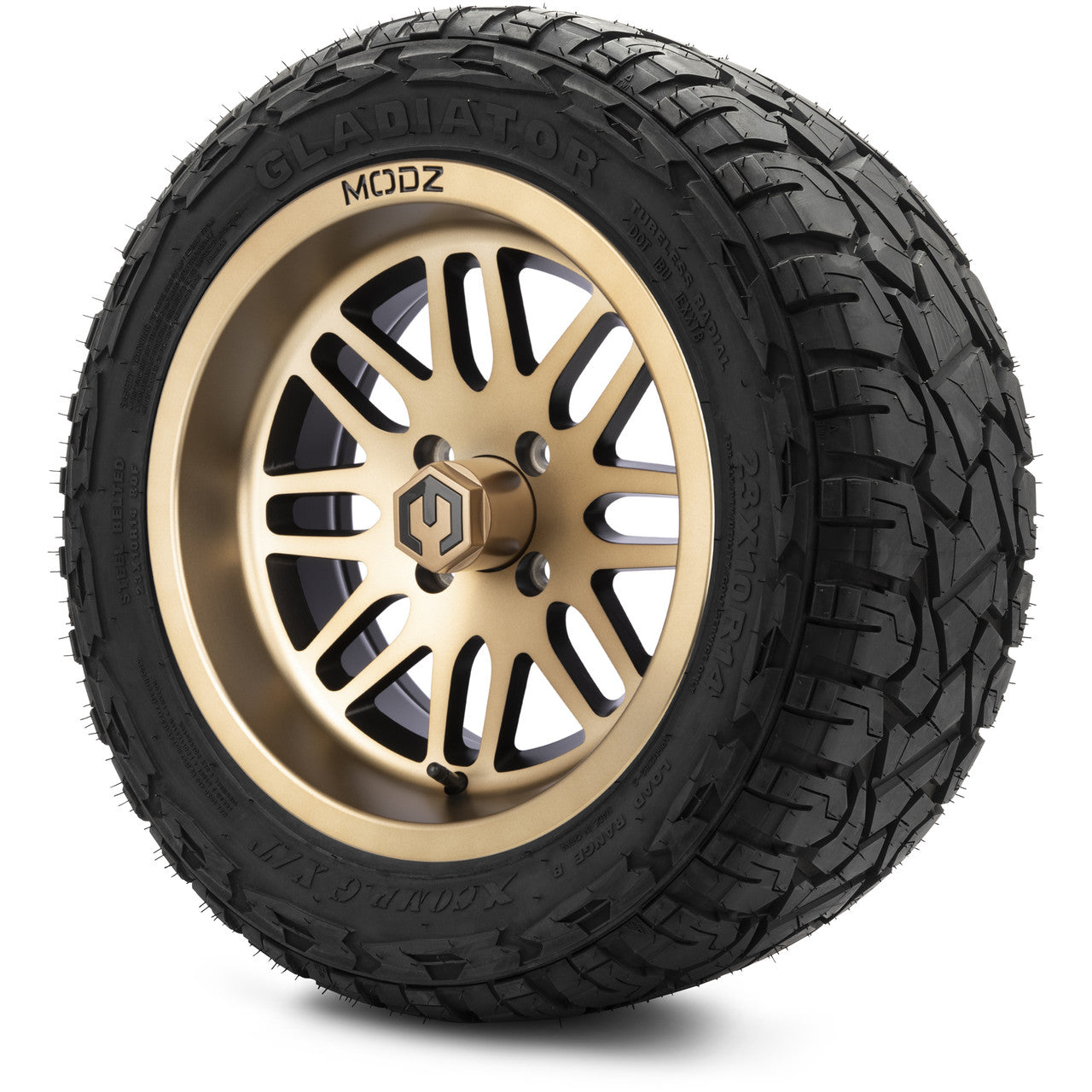 MODZ® 14" Mayhem Bronze - Lifted Tires and Wheels Combo