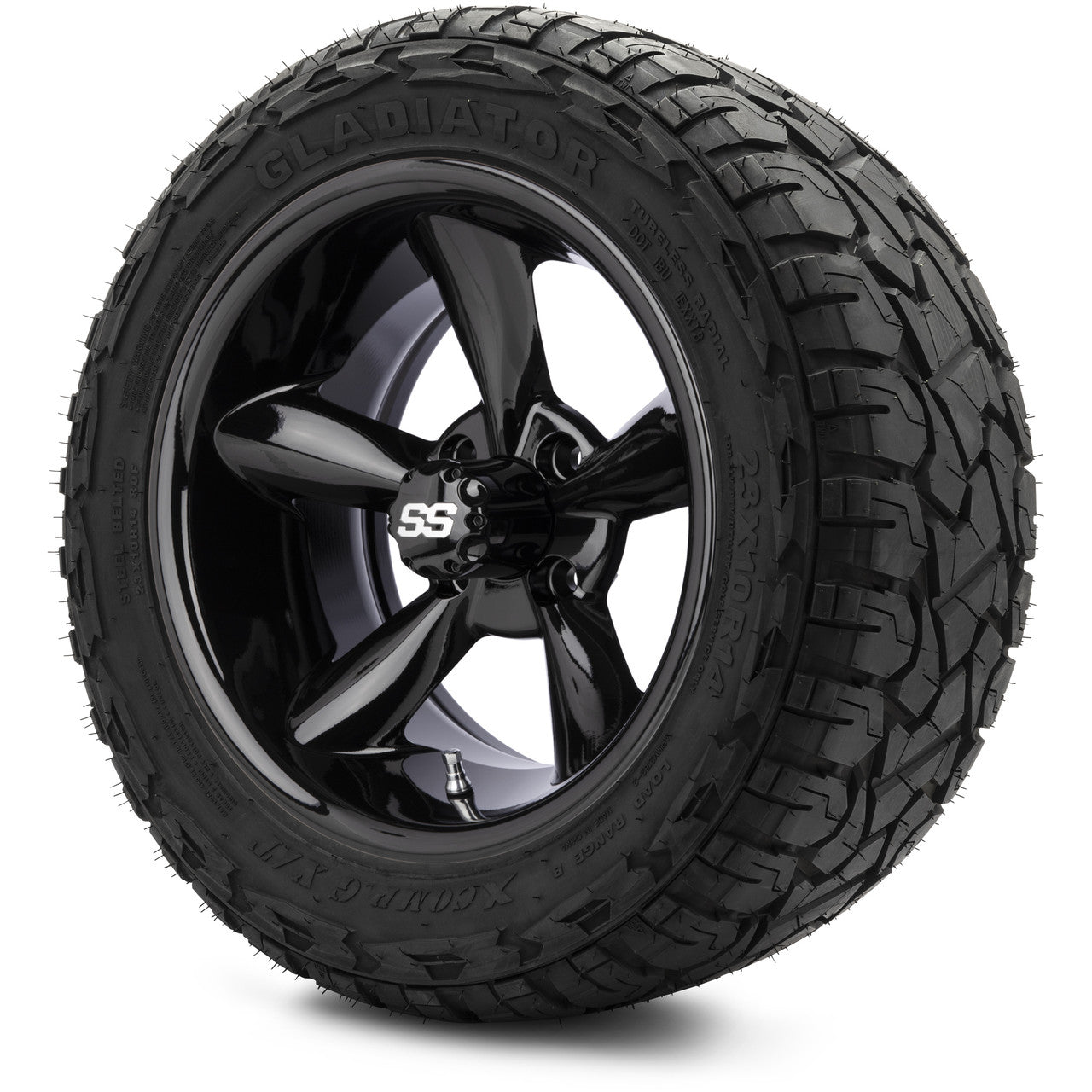 MODZ® 14" Godfather Glossy Black - Lifted Tires and Wheels Combo