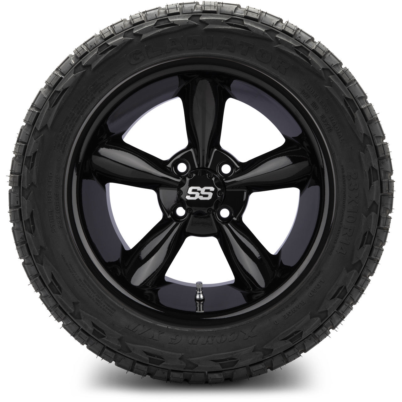 MODZ® 14" Godfather Glossy Black - Lifted Tires and Wheels Combo