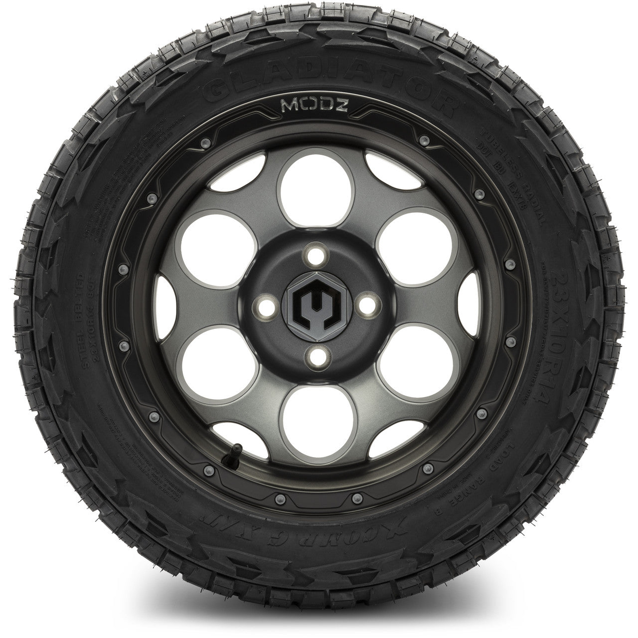 MODZ® 14" Militia Matte Gunmetal - Lifted Tires and Wheels Combo