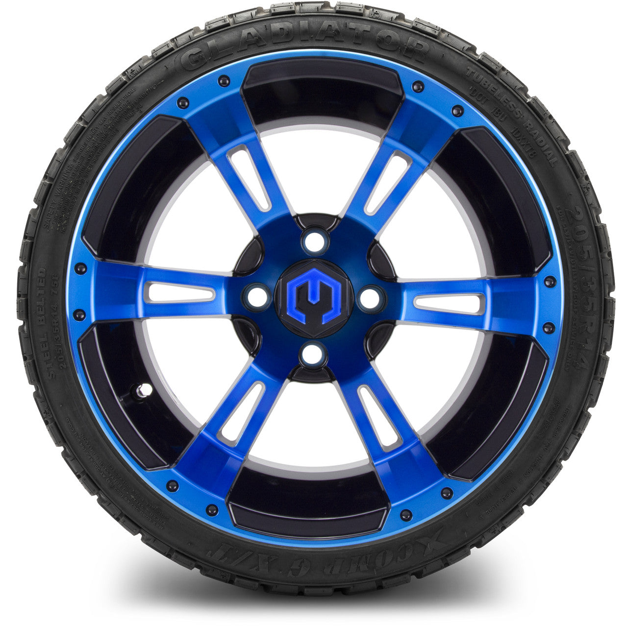 MODZ® 14" Ambush Blue and Black - Low Profile Tires and Wheels Combo