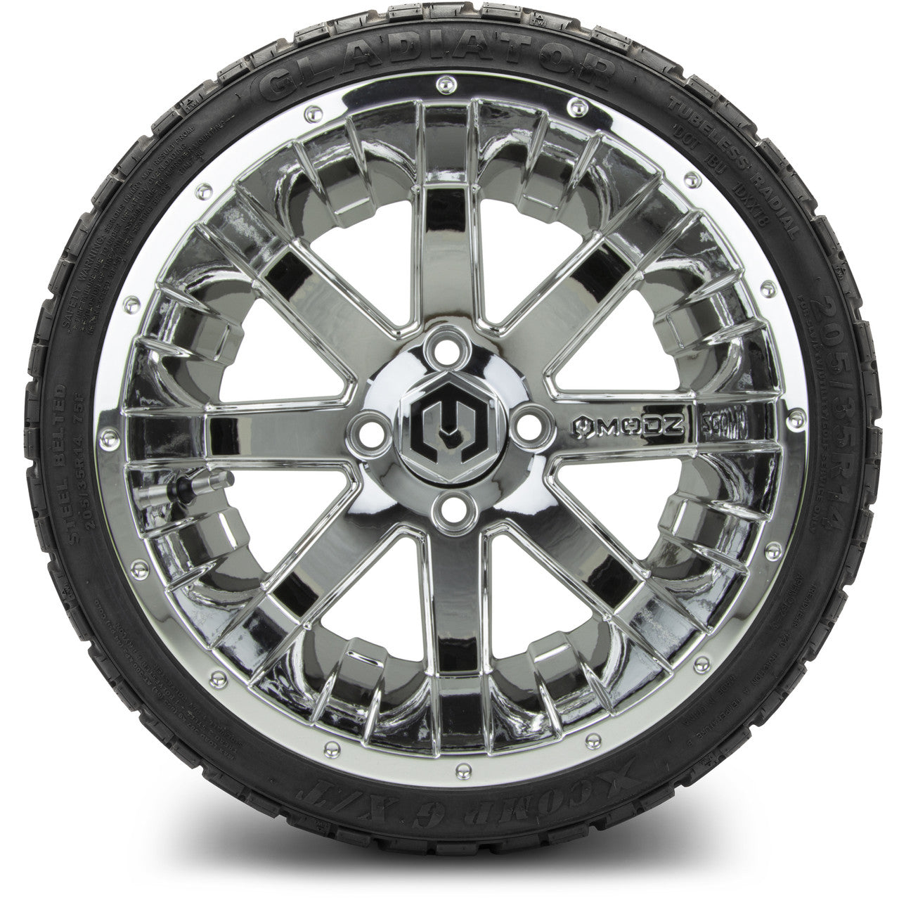 MODZ® 14" Assault Chrome - LowPro Street Tire and Wheels Combo