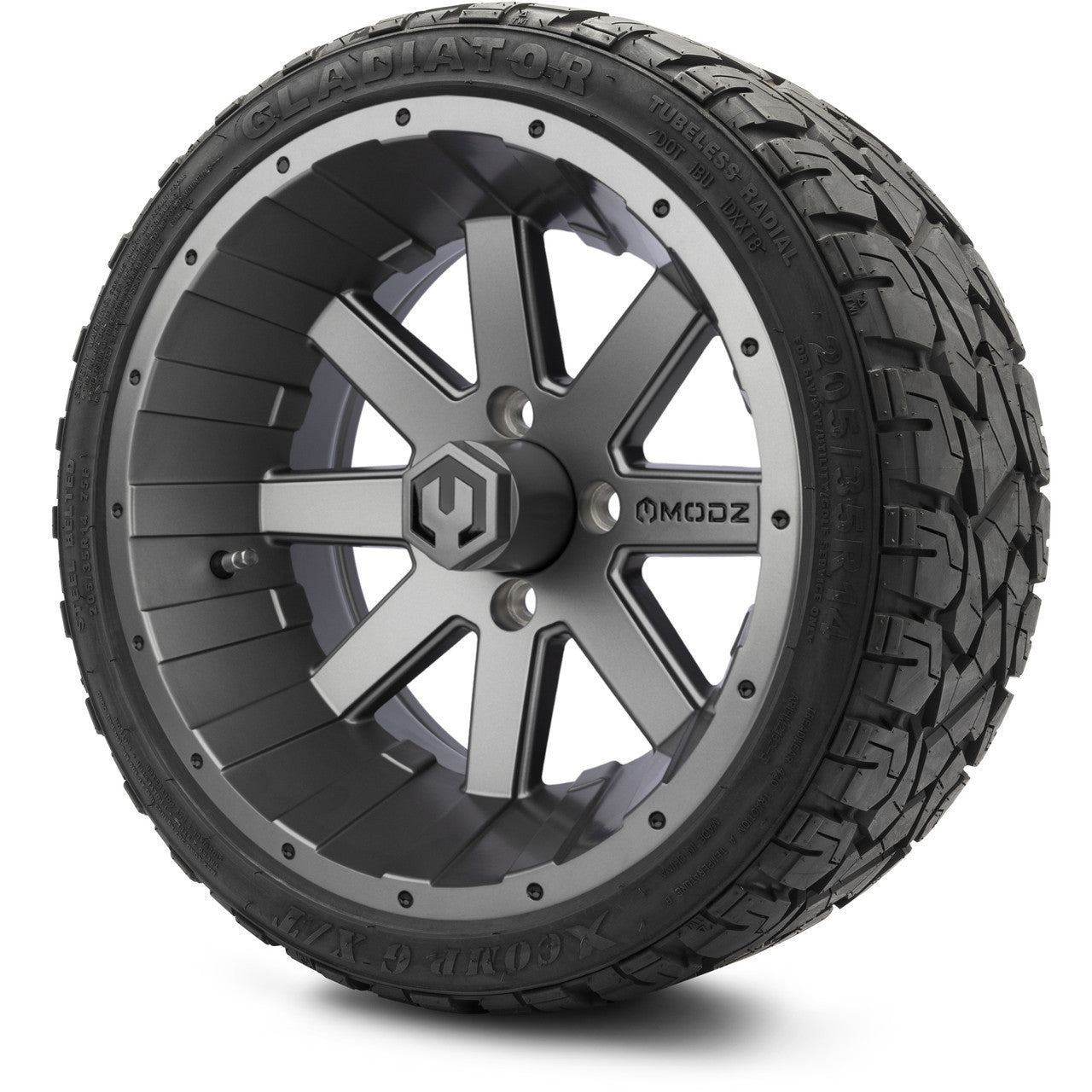 MODZ® 14" Assault Gunmetal - LowPro Street Tire and Wheels Combo