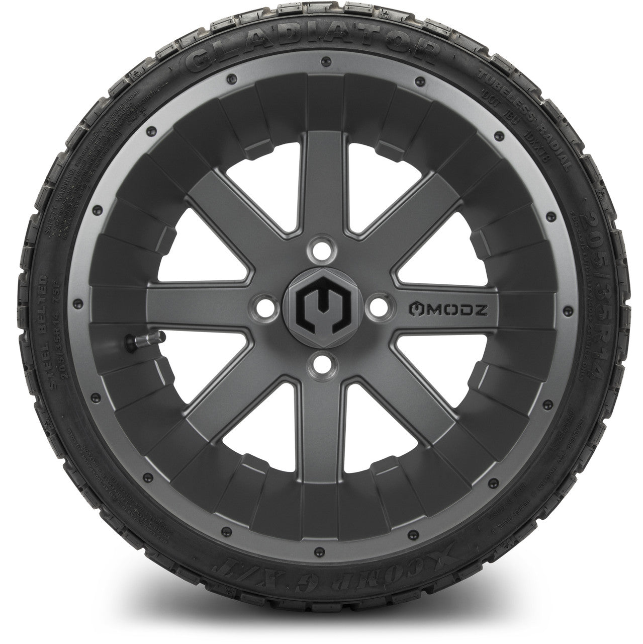 MODZ® 14" Assault Gunmetal - LowPro Street Tire and Wheels Combo