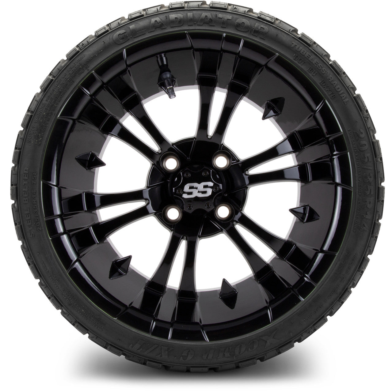 MODZ® 14" Vampire Glossy Black - Low Profile Tires and Wheels Combo