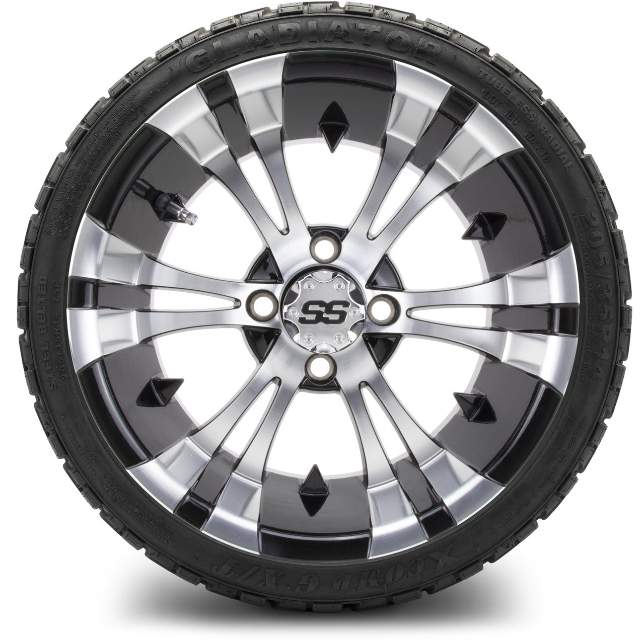 MODZ® 14" Vampire Machined Black Low Profile Tire and Wheel Combo