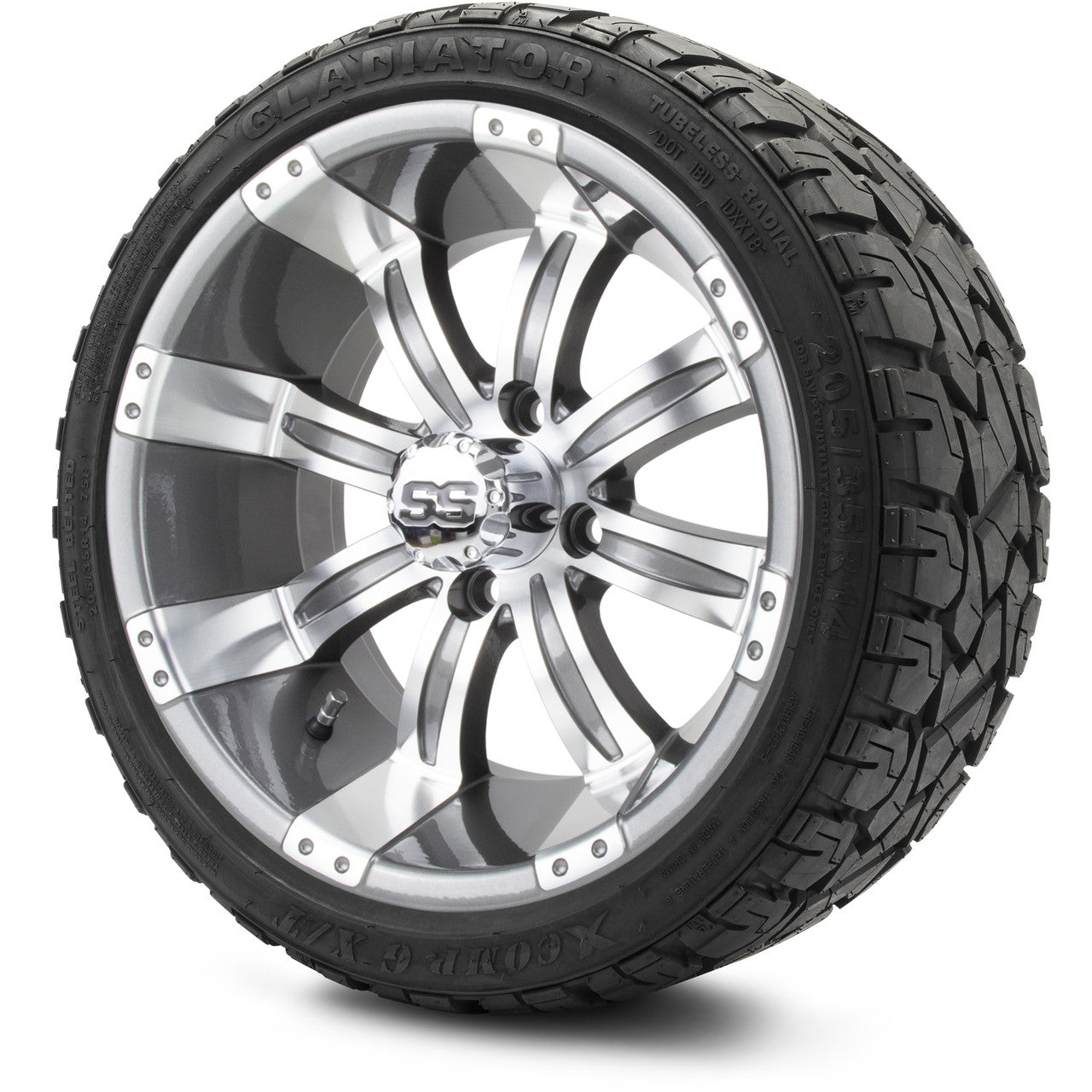 MODZ® 14" Tempest Gunmetal - Low Profile Tires and Wheels Combo