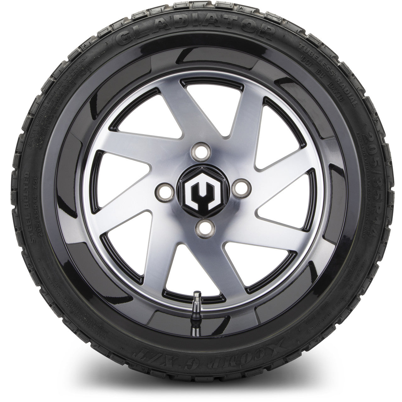 MODZ® 14" Fury Machined Black - LowPro Street Tire and Wheels Combo