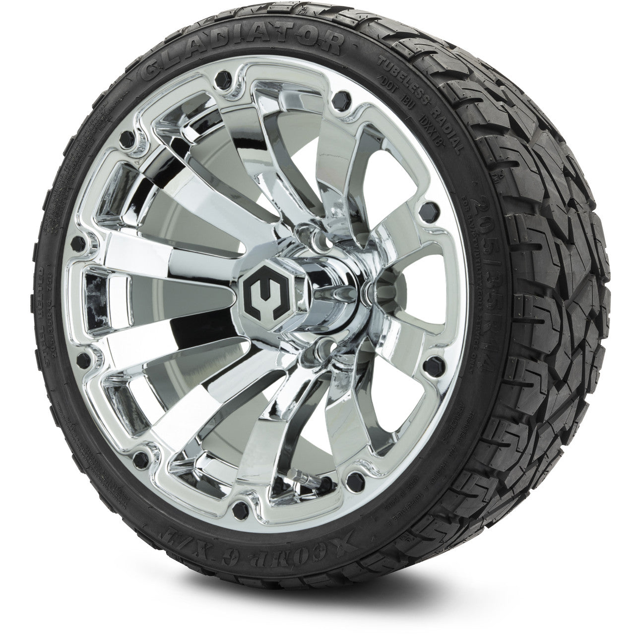 MODZ® 14" Bomber Chrome - LowPro Street Tire and Wheels Combo