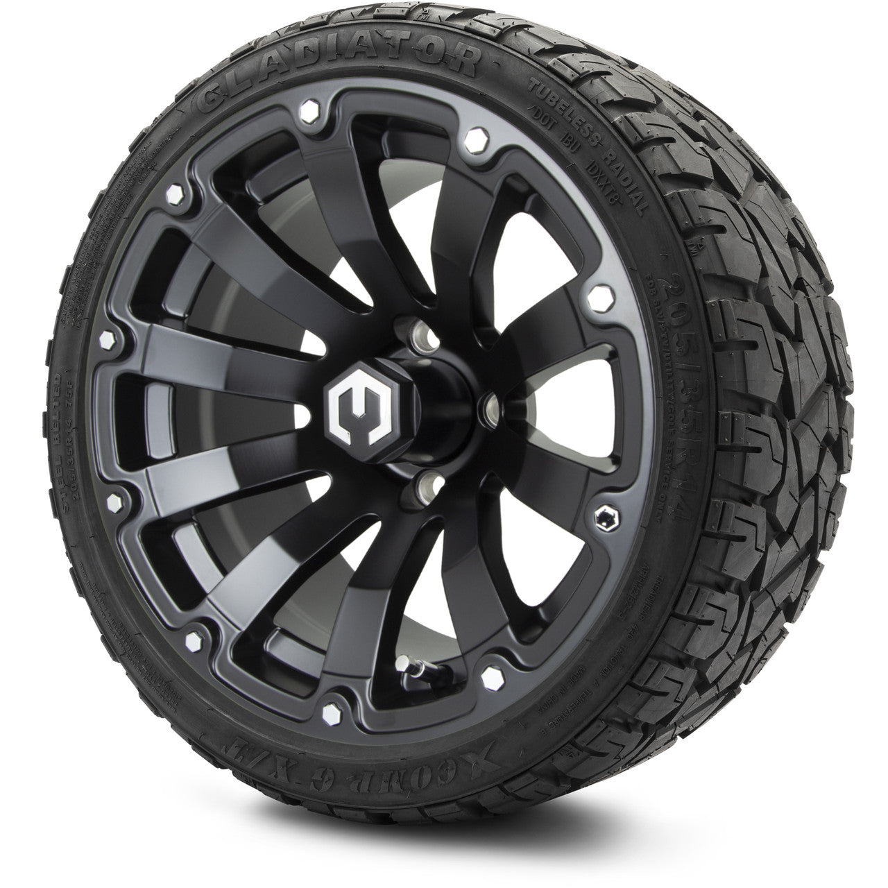 MODZ® 14" Bomber Matte Black - LowPro Street Tire and Wheels Combo