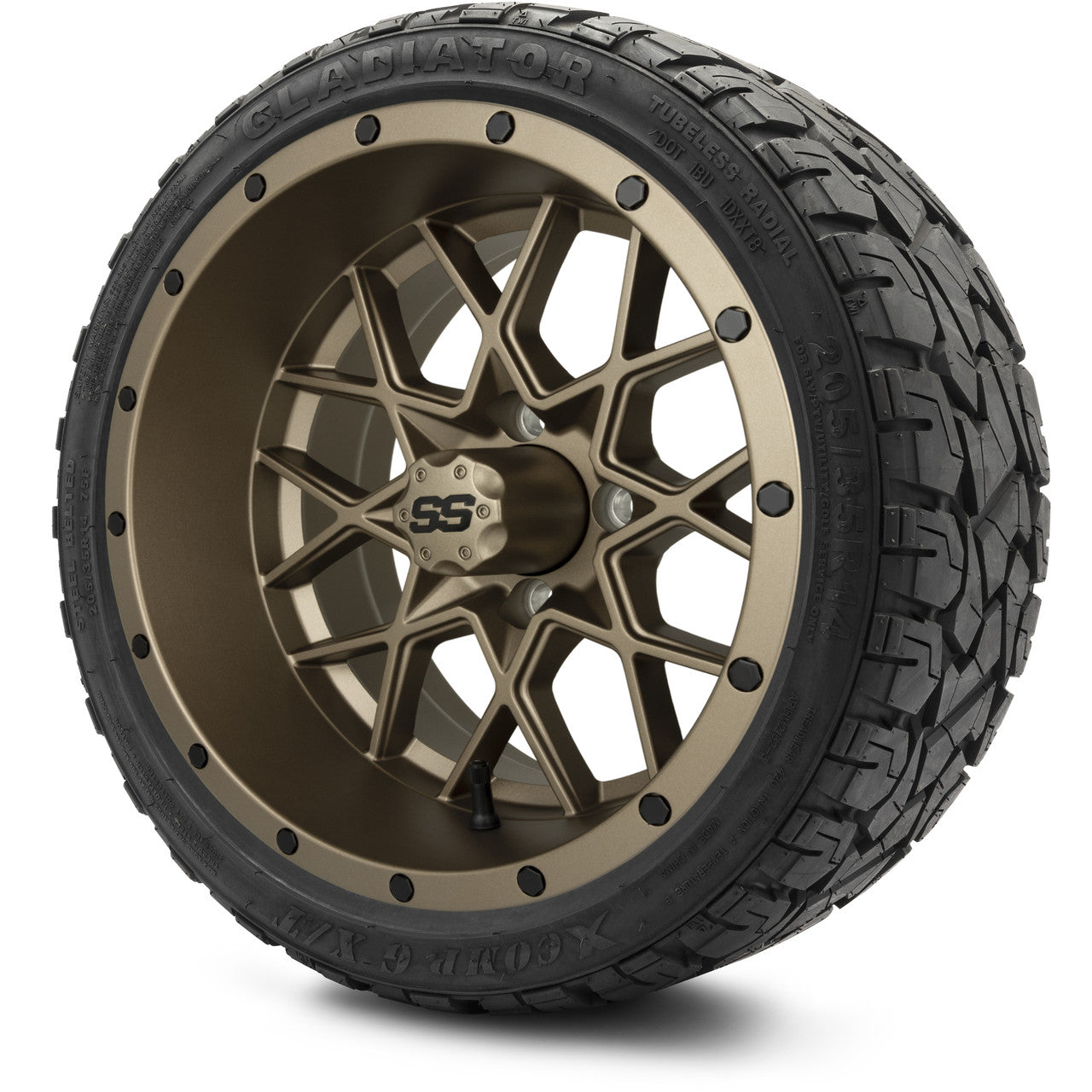 MODZ® 14" Vortex Matte Bronze - LowPro Street Tire and Wheels Combo