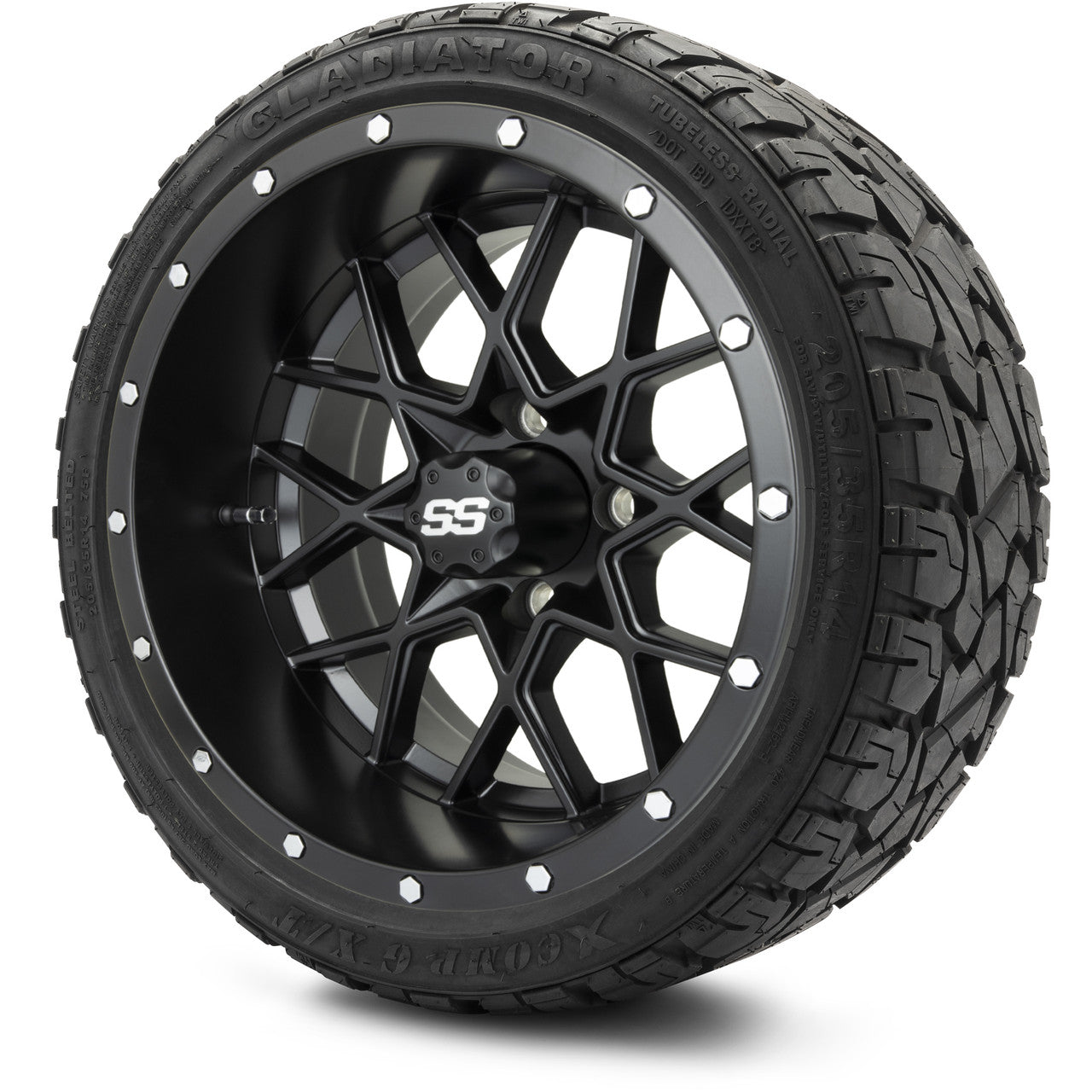 MODZ® 14" Vortex Matte Black - LowPro Street Tire and Wheels Combo