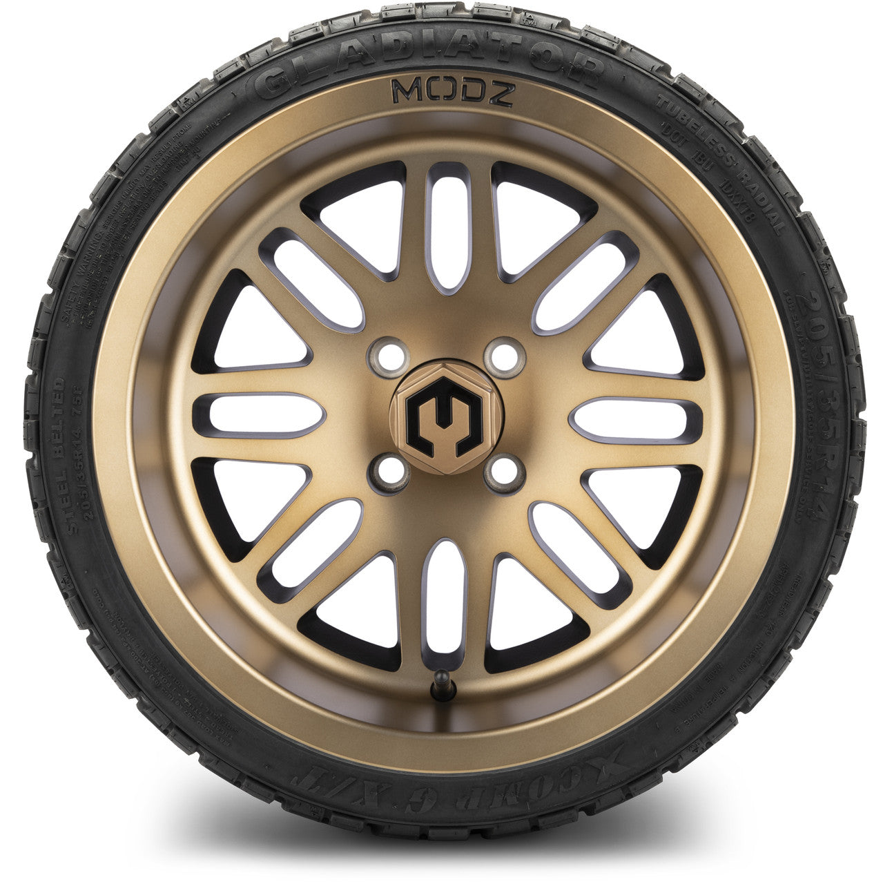 MODZ® 14" Mayhem Bronze - LowPro Street Tire and Wheels Combo