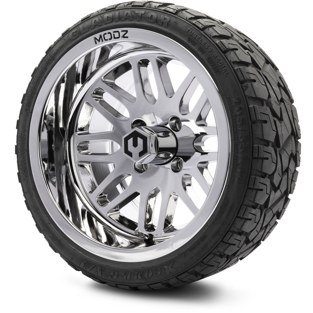 MODZ® 14" Mayhem Chrome - LowPro Street Tire and Wheels Combo