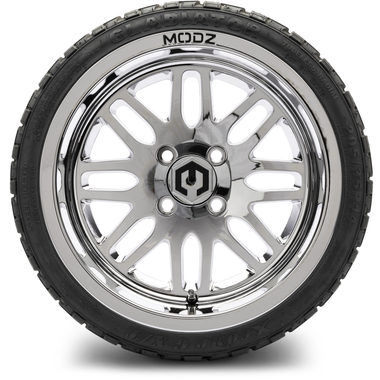 MODZ® 14" Mayhem Chrome - LowPro Street Tire and Wheels Combo