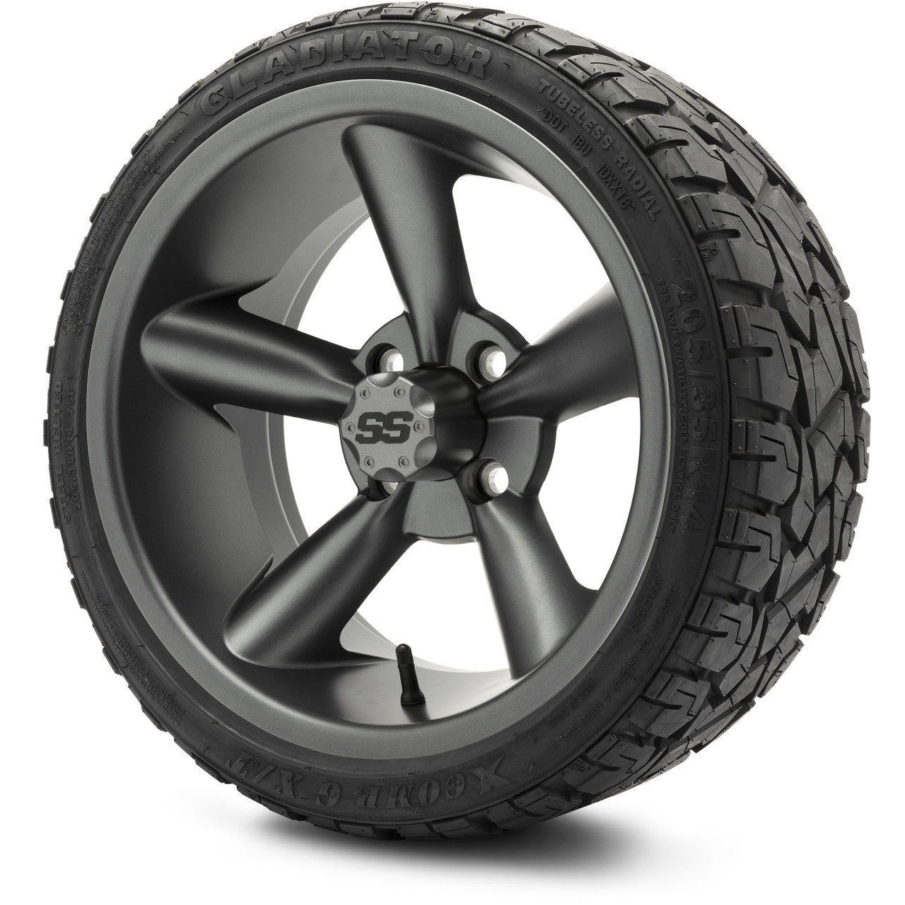 MODZ® 14" Godfather Gunmetal - LowPro Street Tire and Wheels Combo