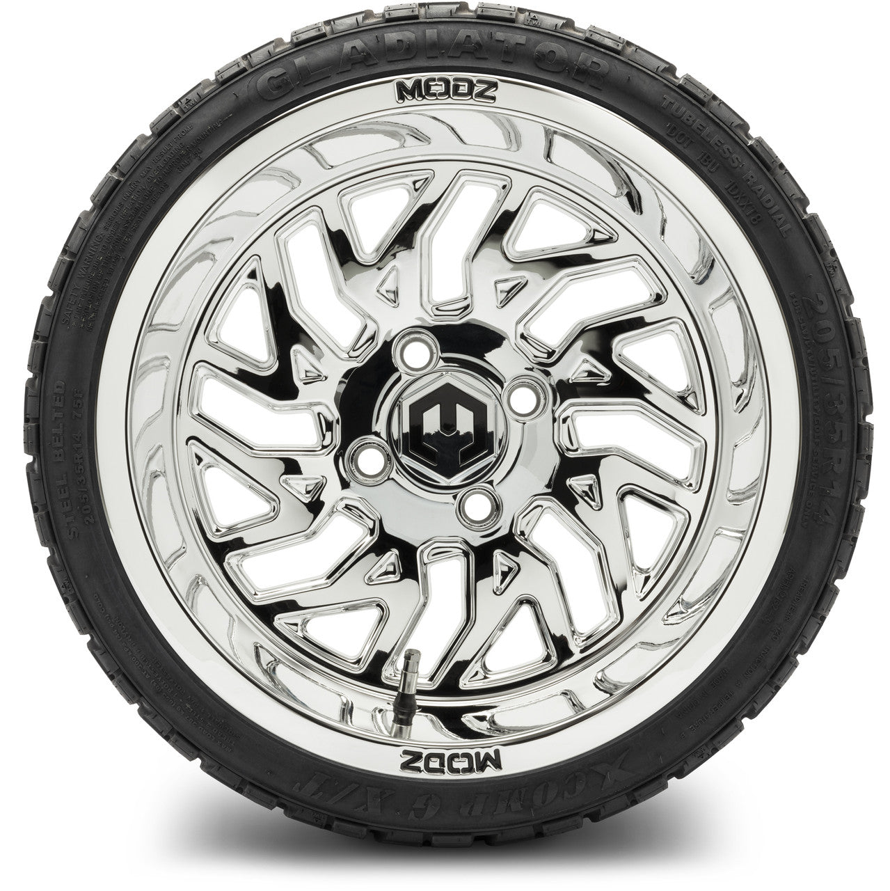 MODZ® 14" Carnage Chrome - LowPro Street Tire and Wheels Combo