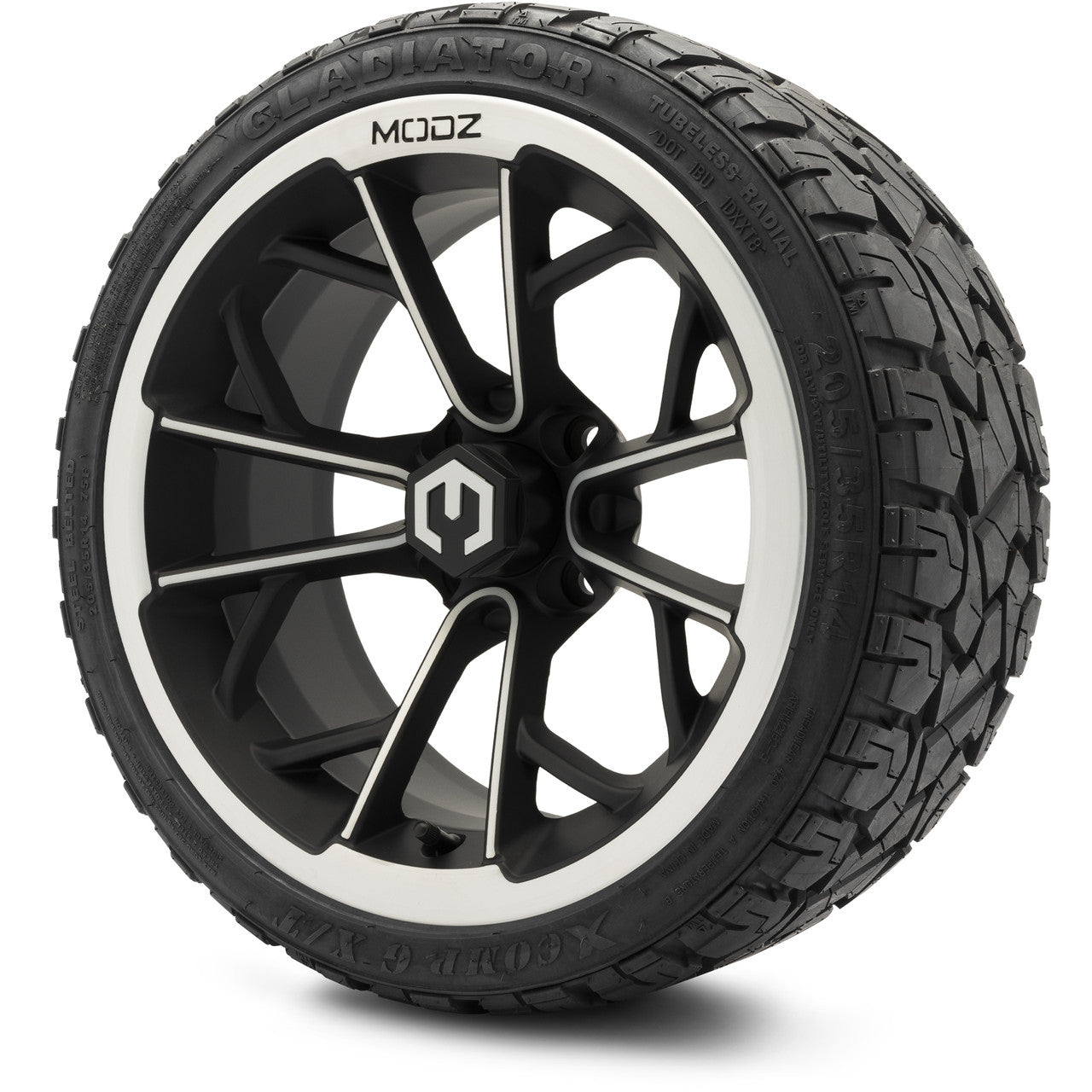 MODZ® 14" Havoc Machined Matte Black - LowPro Street Tire and Wheels Combo
