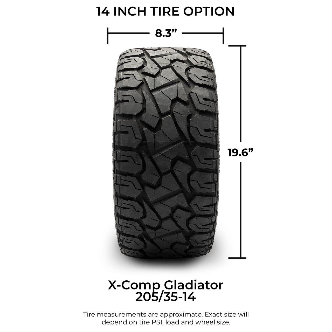 MODZ® 14" Renegade Glossy Black with Ball Mill - Low Profile Tires and Wheels Combo