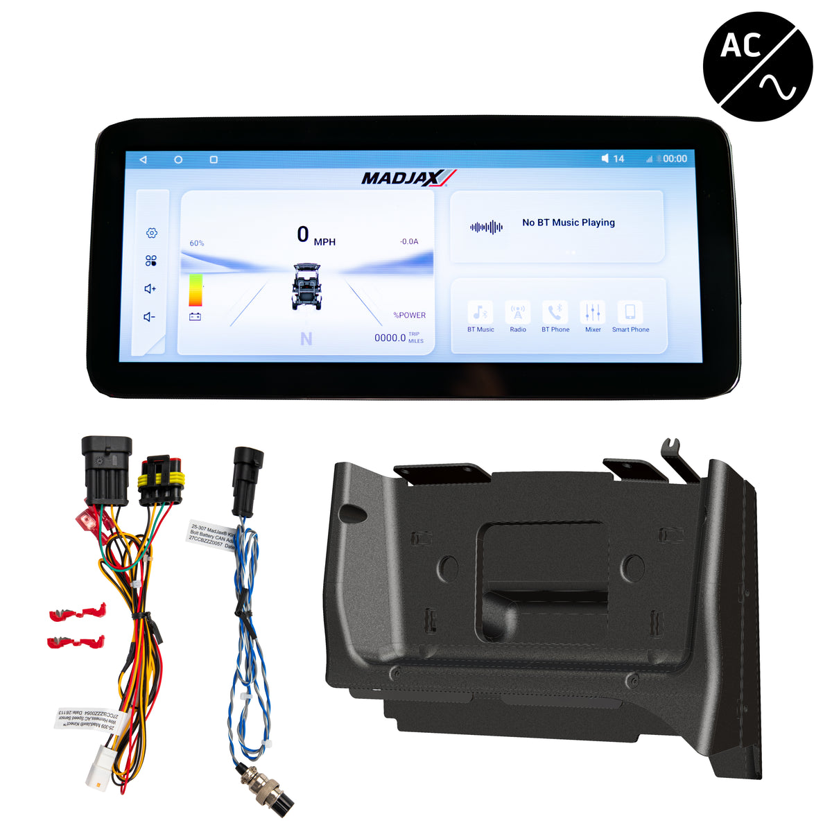 MadJax Kinect Display Screen Kit for A/C motor Club Car Precedent/Tempo/Onward with Bolt Battery Setup