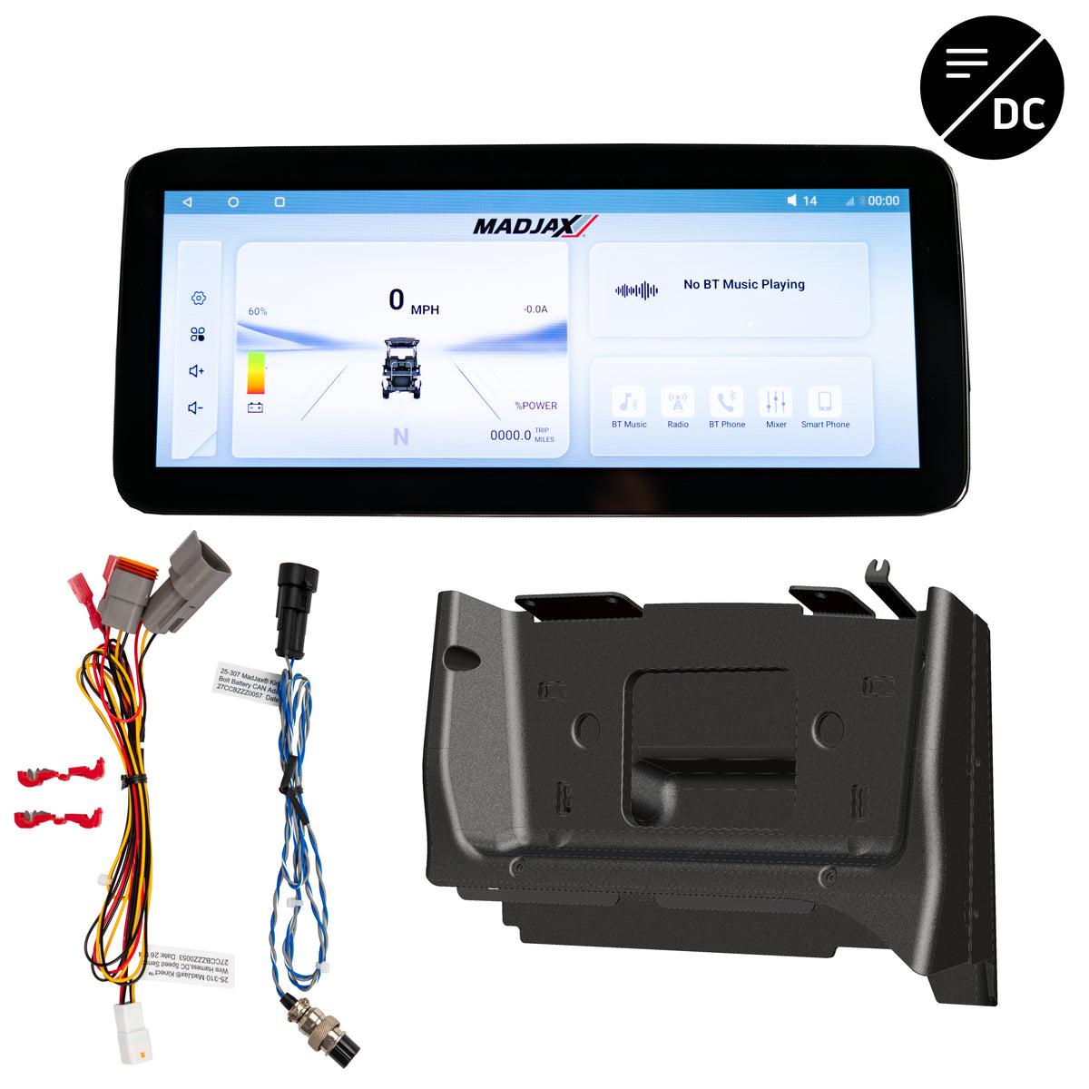MadJax Kinect Display Screen Kit for D/C motor Club Car Precedent/Tempo/Onward with Bolt Battery Setup