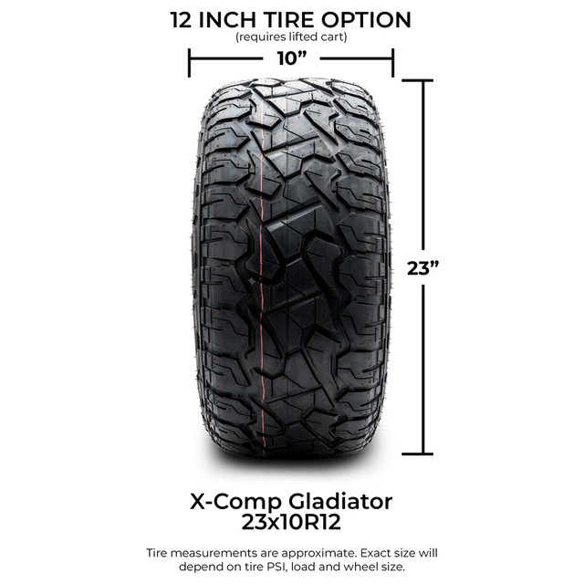 Xcomp® Gladiator 23x10-R12 Steel Belted Radial Golf Cart Tire