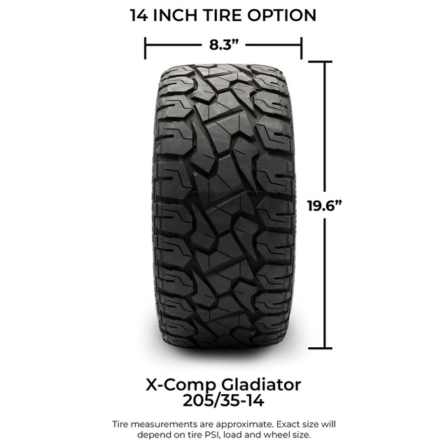 Xcomp® Gladiator 205x35-R14 Steel Belt Radial Golf Cart Tire