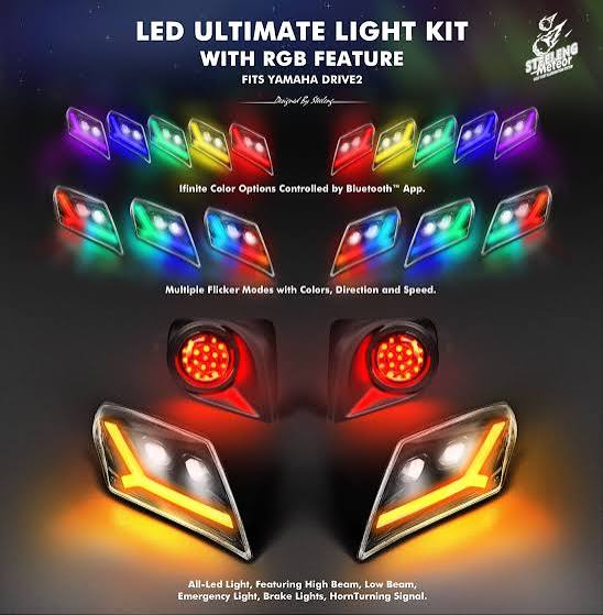 STEELENG Meteor LED Ultimate Light Kit for Yamaha Drive 2 (12 Volt) LIYM09