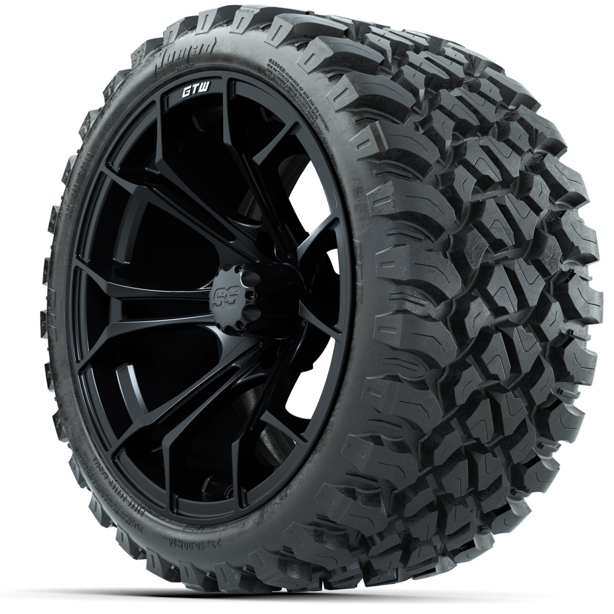 15-Inch GTW Spyder Matte Black Wheels with GTW Nomad Off Road Tires (Set of 4)