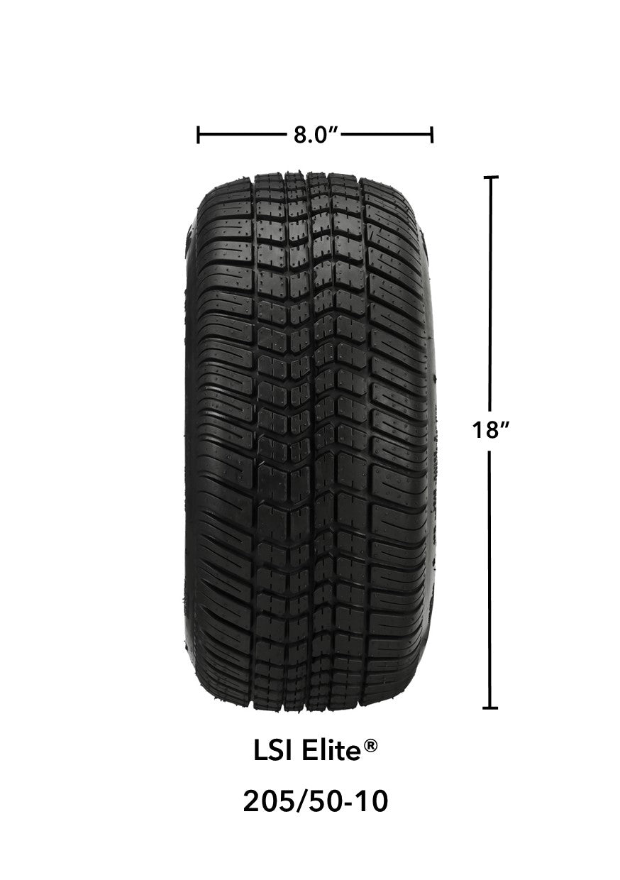 LSI 10' 14-Spoke Red & Machined Wheel and Low Profile Tire Combo