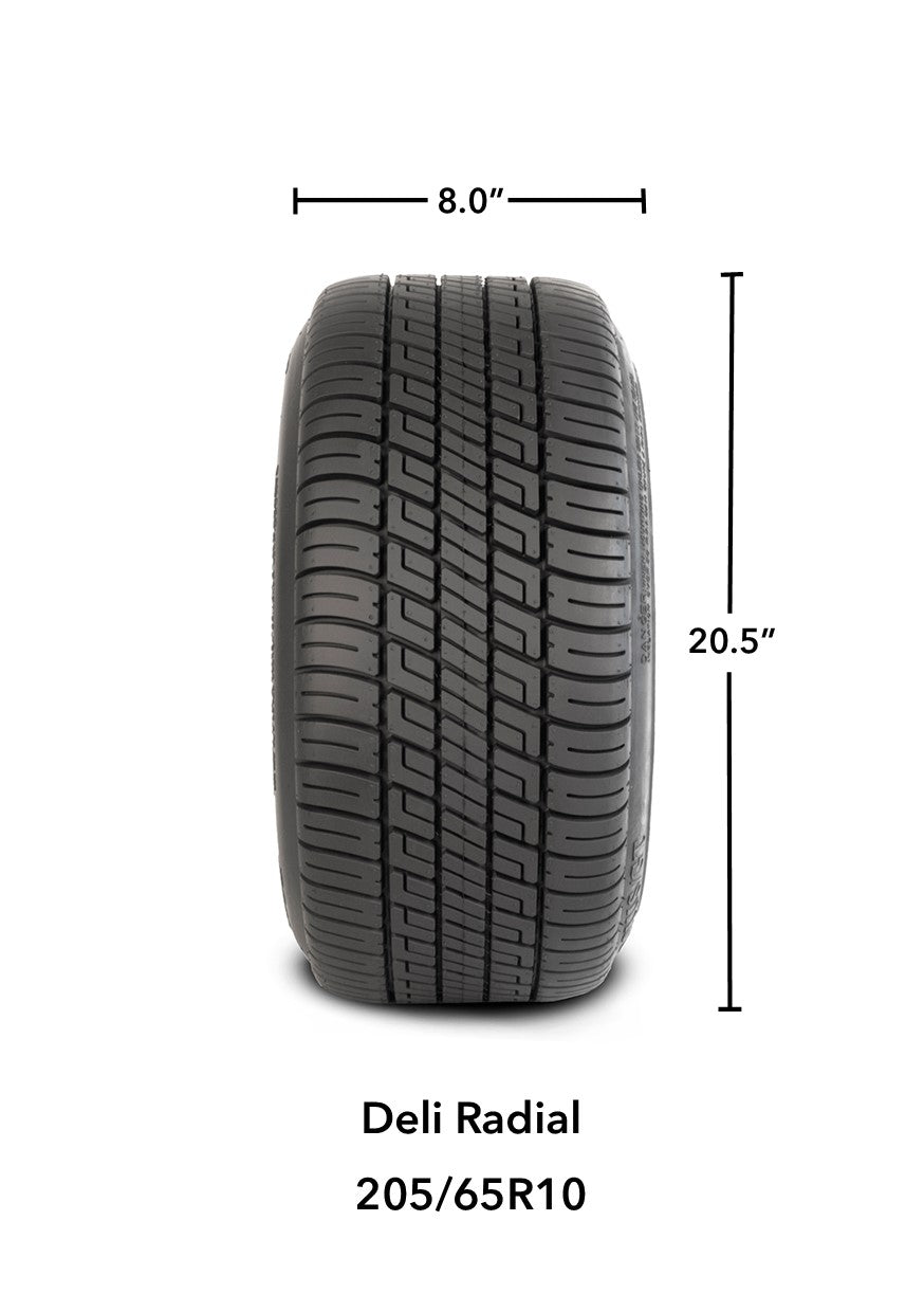 LSI 10' 14-Spoke Red & Machined Wheel and Low Profile Tire Combo