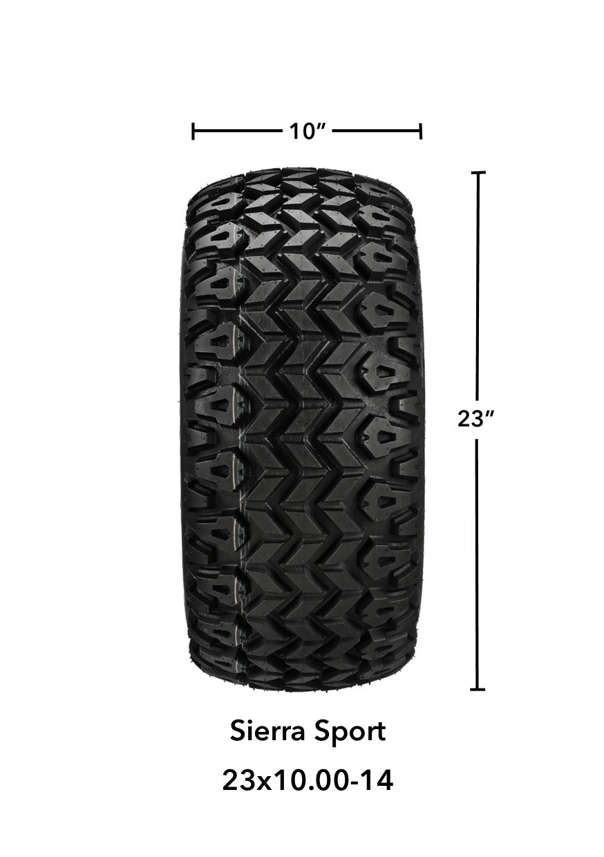 LSI 14' Casino Black & Machined Wheel and Lifted Tire Combo