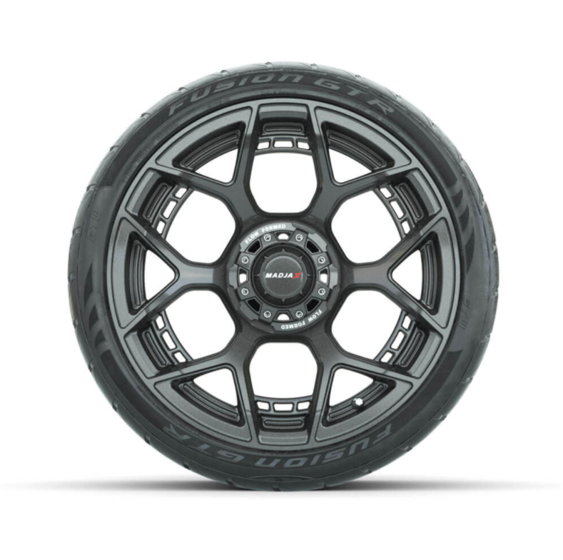 15-Inch MadJax Flow Form Evolution Gunmetal Wheels with GTW Fusion GTR Street Tires (Set of 4)