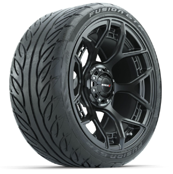 15-Inch MadJax Flow Form Evolution Matte Black Wheels with GTW Fusion GTR Street Tires (Set of 4)