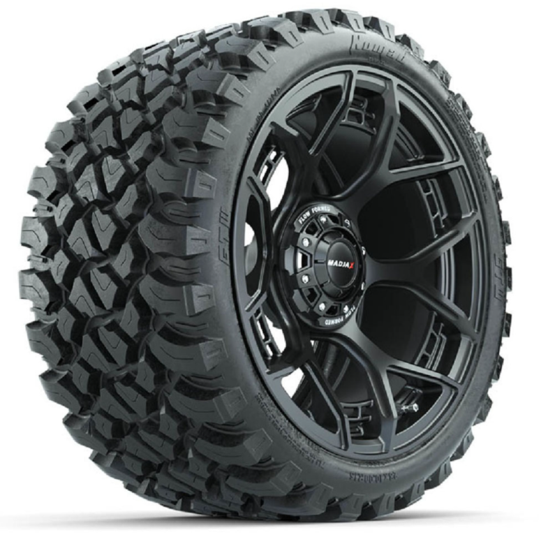 15-Inch MadJax Flow Form Evolution Matte Black Wheels with GTW Nomad Off Road Tires (Set of 4)