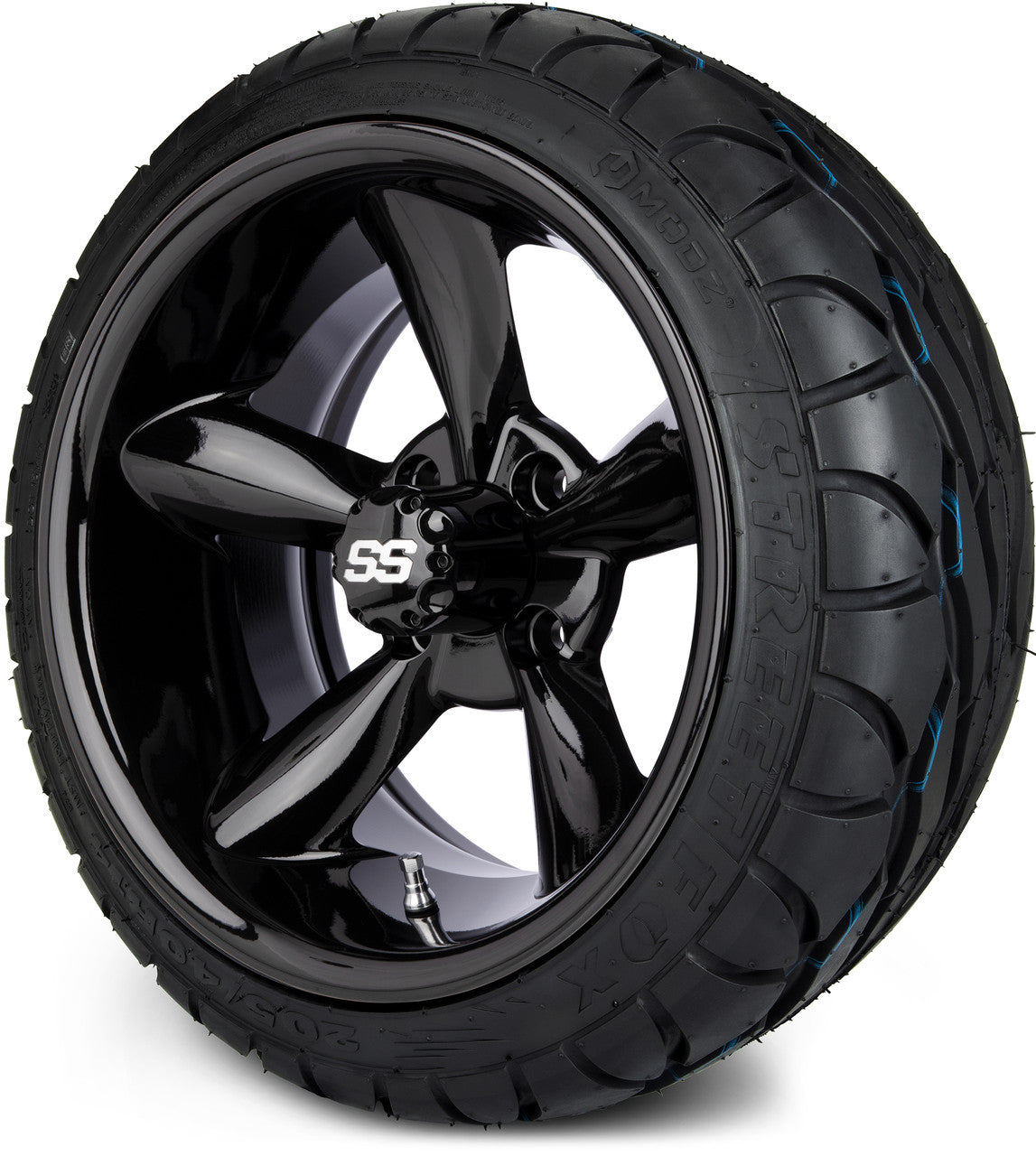 MODZ® 14" Godfather Glossy Black - LowPro Street Tire and Wheels Combo