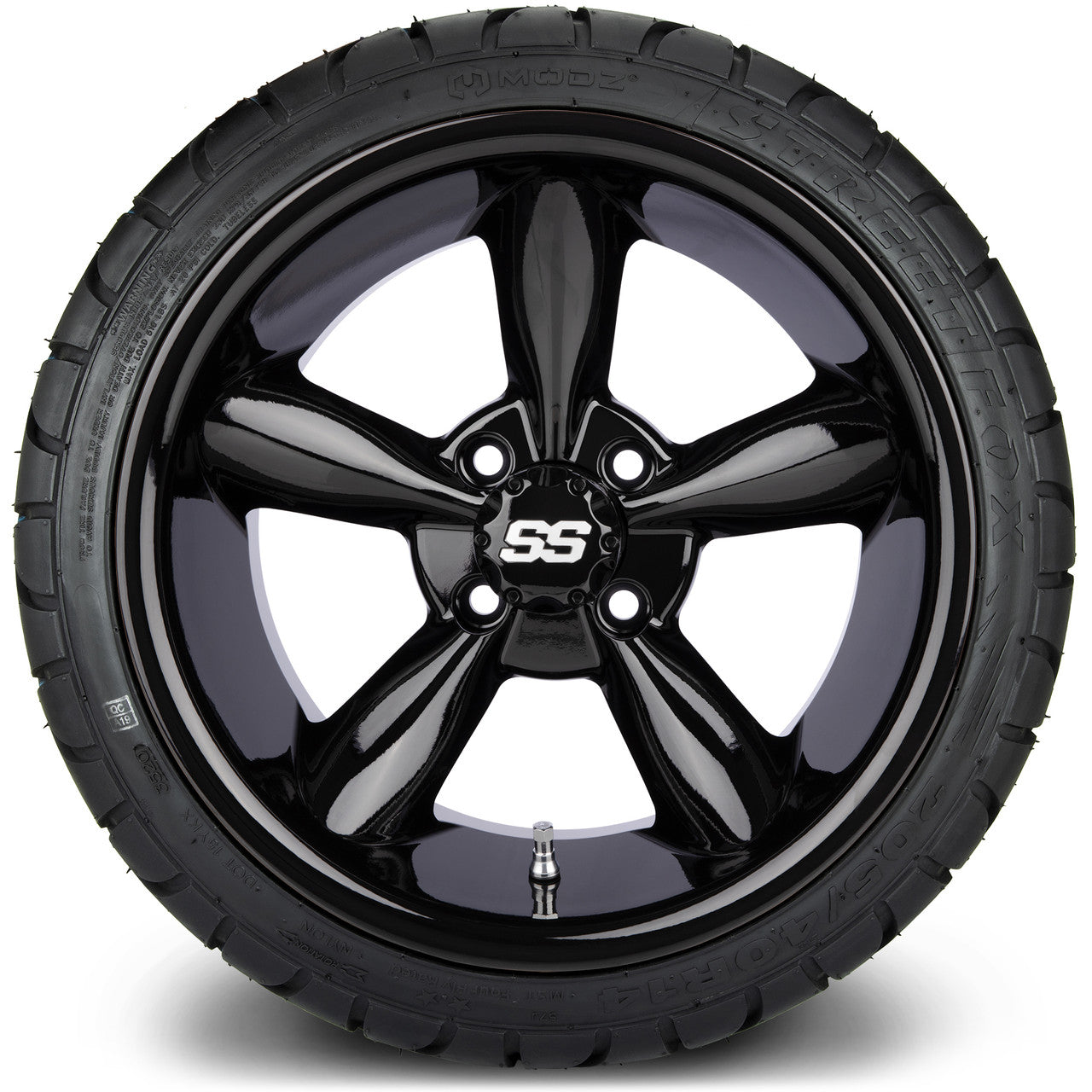MODZ® 14" Godfather Glossy Black - LowPro Street Tire and Wheels Combo