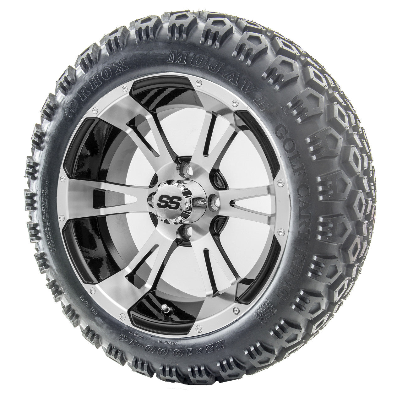 14" RHOX RX340 Machined Wheels and Lifted Tires Combo