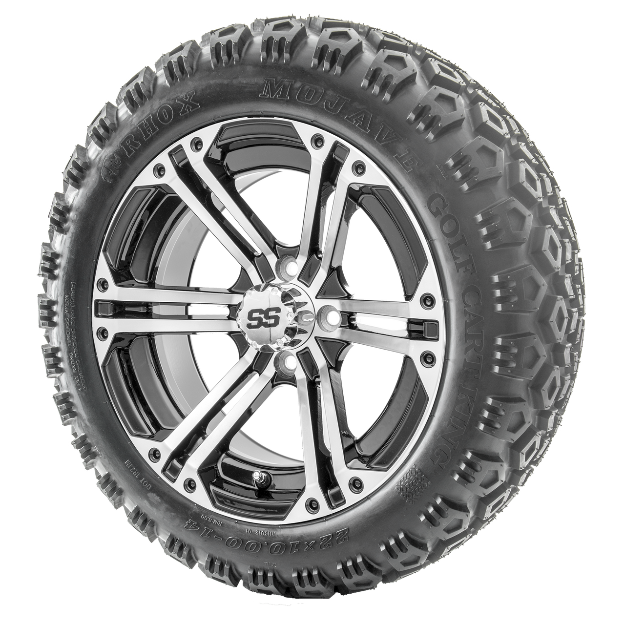 14" RHOX RX353 Machined Wheels and Lifted Tires Combo